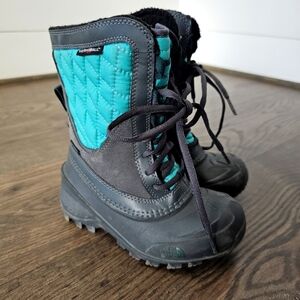 The North Face Kids Insulated Winter Boots - Gray and Teal Sz12